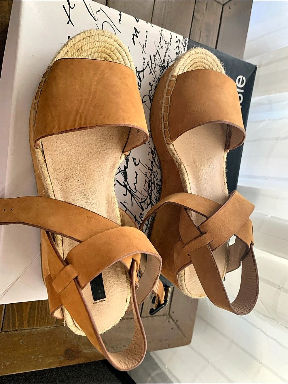 Kensie Vermont Espadrille Wedge Sandal Brown